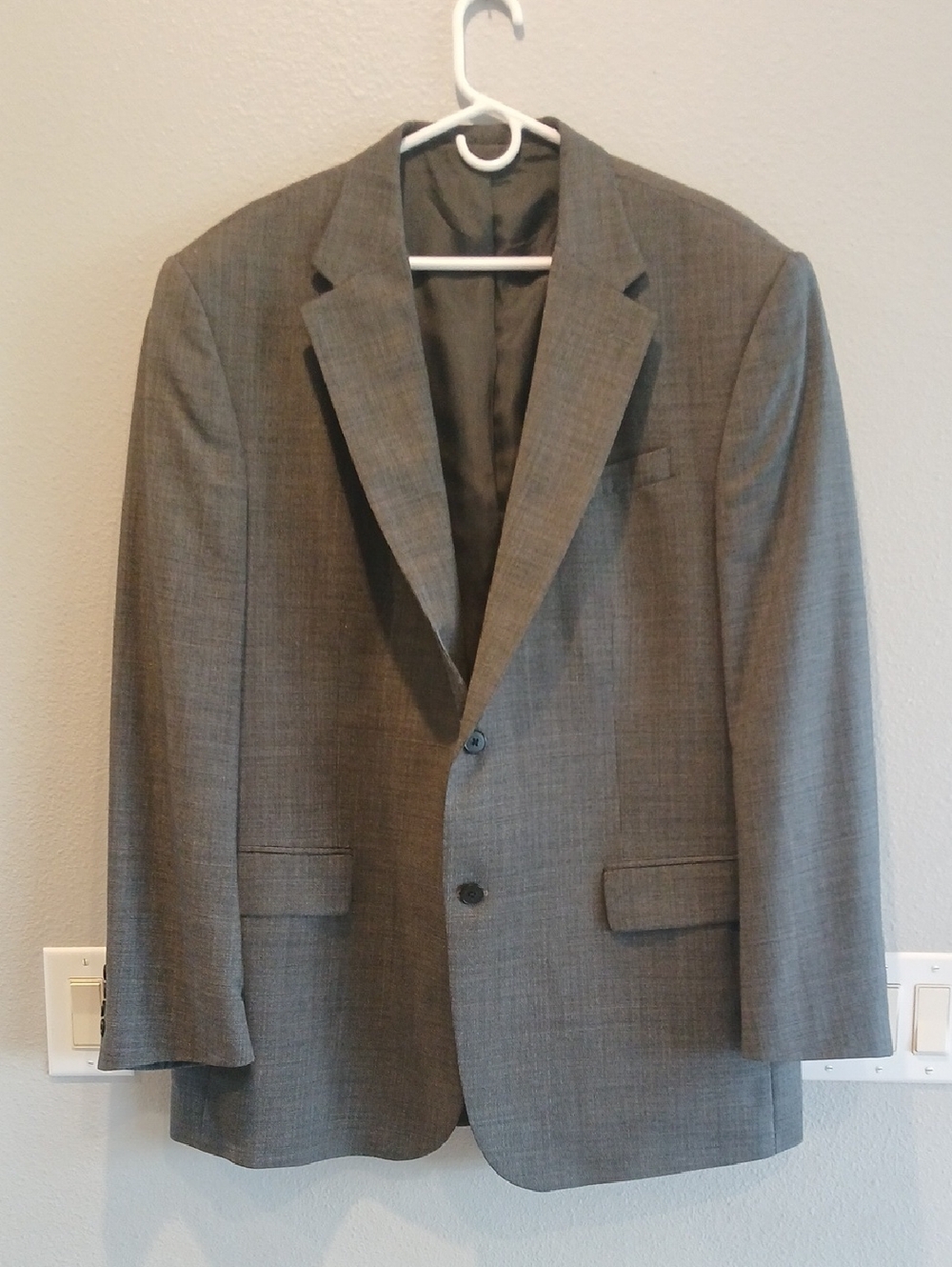 Oscar de la Renta Men's Gray Two-Button Sport Coat 48Lw43 Wool